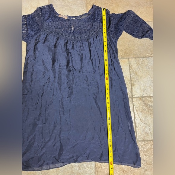 Giulia Sheer Navy Lace Dress S | Made in Italy Boho Festival Romantic Fairycore - Picture 9 of 11